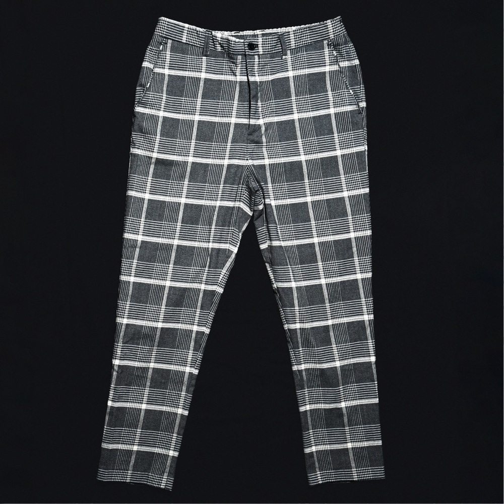 Plaid High Waist Trousers